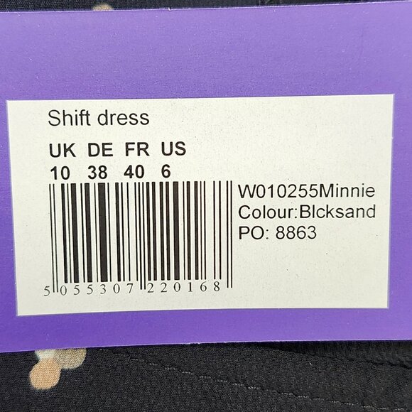 Seraphine Women's Black Midi Shift Dress W/Brown Minnie Ears Size 6 & 8 - Picture 5 of 7